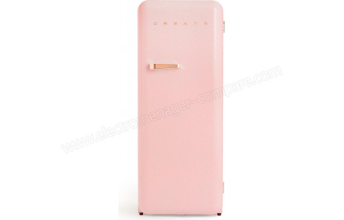 CREATE Retro Fridge 281L Rose Gold Rose Pastel