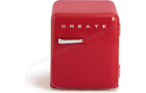 CREATE Retro Fridge 48L Argent Rouge