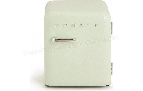CREATE Retro Fridge 48L Argent Vert Pastel