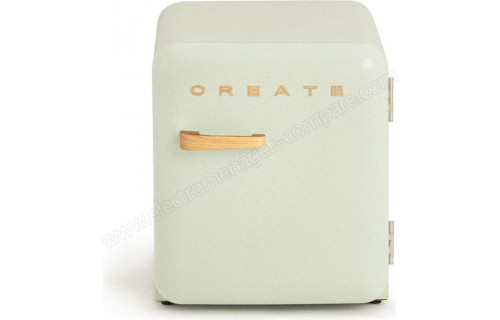 CREATE Retro Fridge 48L Bois Vert Pastel