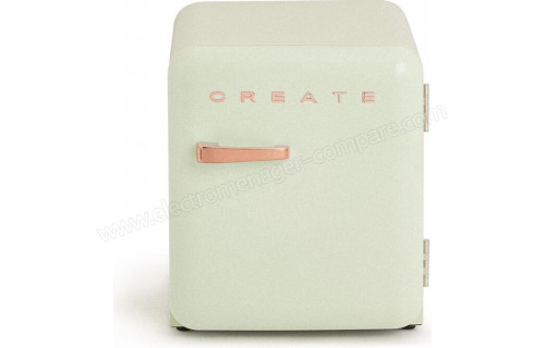 CREATE Retro Fridge 48L Rose Gold Vert Pastel