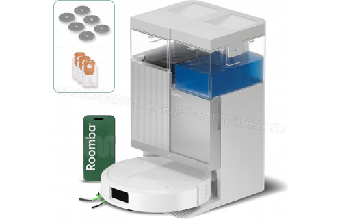 IROBOT Roomba Plus 416 Combo AutoWash Dock Blanc