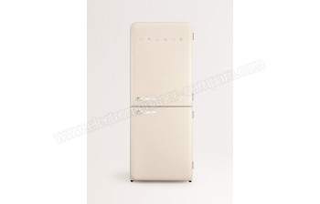 CREATE Fridge R&eacute;tro Combi 401L Blanc Cass&eacute; Marbre