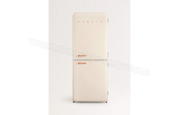 CREATE Fridge R&eacute;tro Combi 401L Blanc Cass&eacute; Or Rose