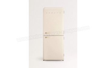 CREATE Fridge R&eacute;tro Combi 401L Blanc Cass&eacute; Sable