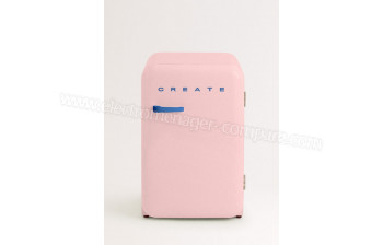 CREATE Retro Fridge 107L Bleu Cobalt Rose