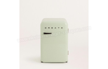 CREATE Retro Fridge 107L Black Vert Pastel