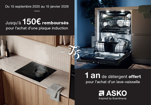 ODR Asko Sept./Janv. 2026 : Plaque induction et lave-vaisselle