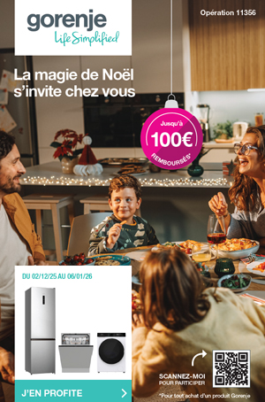 ODR Gorenje D�c./Janv. 2026 : Offre Electrom�nager No�l