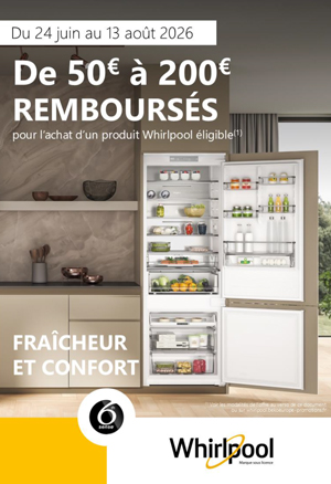 ODR Froid Whirlpool Juin/Ao�t 2026 :  Fra�cheur et confort