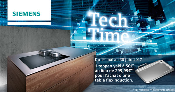 Bon Plan Siemens : Offre Tech Time tables de cuisson FlexInduction