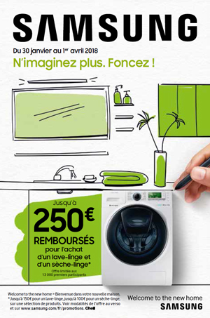 ODR Samsung Lavage d�but 2018 : N'imaginez plus, foncez !