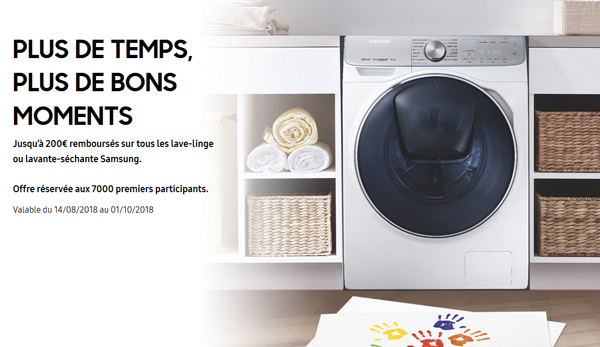 ODR Samsung Lavage Ao�t/Oct. 2018 : Plus de temps, plus de bons moments