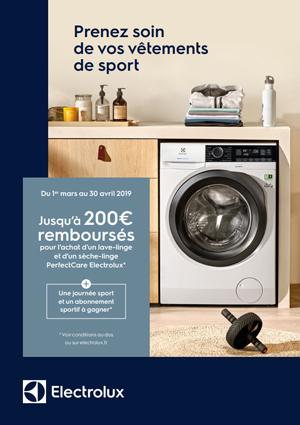 ODR Electrolux Mars/Avr. 2019 : Prenez soin de vos v�tements de sport