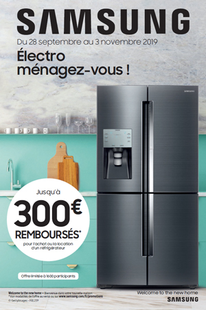 ODR Samsung Réfrigérateurs Sept./Nov. 2019 : Electro ménagez-vous !