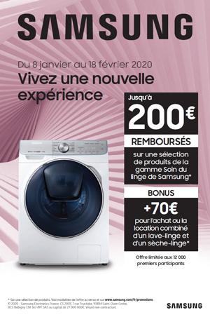ODR Samsung Lavage Janv./F�v. 2020 : Vivez une nouvelle exp�rience