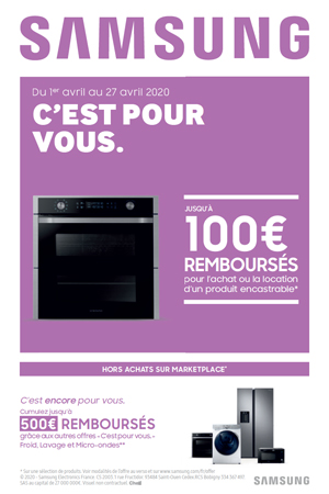 ODR Samsung Encastrable Avril 2020 : C'est pour vous