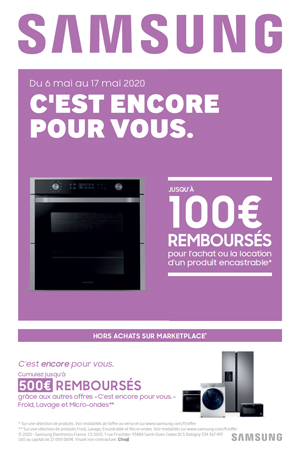 ODR Samsung Encastrable Mai 2020 : C'est encore pour vous