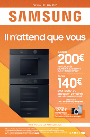 ODR Samsung Encastrable Juin 2020 : Il n'attend que vous