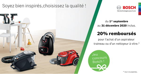 ODR Electroménager Offres de remboursement en cours sur ODR Bosch Sept.Déc. 2018 : Offre Unlimited 80€ remboursés