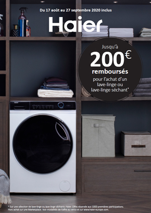 ODR Haier Ao�t/Sept. 2020 : Offre Lavage Rentr�e 2020