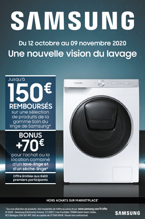 ODR Samsung Lavage Oct./Nov. 2020 : Une nouvelle vision du lavage