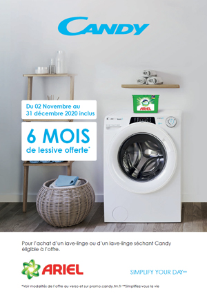 Bon Plan Candy Nov./D�c. 2020 : 6 mois de lessive offerte