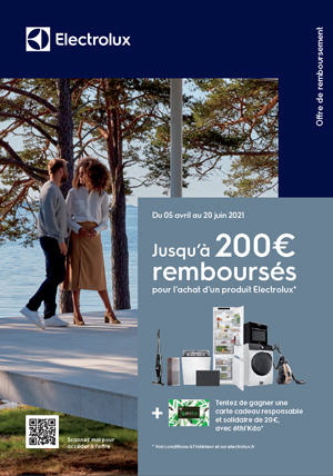 ODR Electrolux Avr./Juin 2021 : Jusqu'� 200� rembours�s