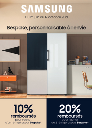 ODR Samsung Froid Juin/Oct. 2021 : Bespoke, personnalisable � l�envie (Offre Prolong�e)