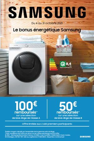 ODR Samsung Lavage Octobre 2021 : Le bonus �nerg�tique