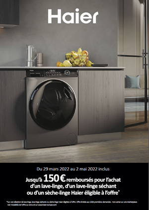 ODR Haier Mars/Mai 2022 : Offre Lavage Mars-Mai 2022