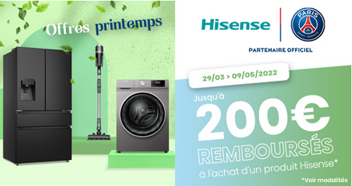 ODR Hisense Mars/Mai 2022 : Offre Spring Cleaning