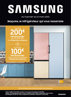 ODR Samsung Froid Janv./Mars 2023 : Bespoke, le r�frig�rateur qui vous ressemble