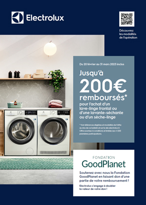 ODR Electrolux Lavage F�v./Mars 2023 : Jusqu'� 200� rembours�s