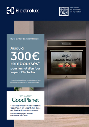ODR Electrolux Avr./Mai 2023 : Offre four vapeur Electrolux