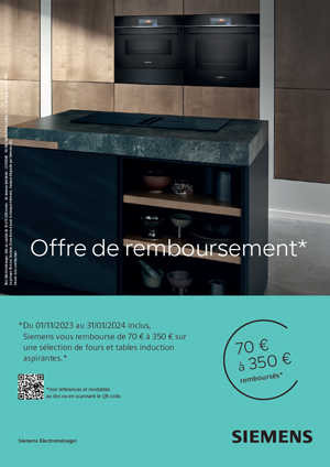 ODR Siemens Nov./Janv. 2024 : Offre de remboursement fours et tables aspirantes