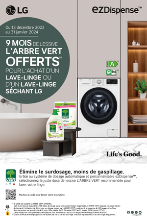 Bon Plan LG D�c./Janv. 2024 : 9 mois de lessive l'Arbre Vert offert